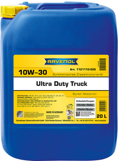 Моторное масло RAVENOL UDT Ultra Duty Truck 10W-30