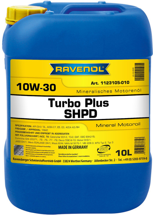 Моторное масло RAVENOL Turbo plus SHPD 10W-30 | Ravenol