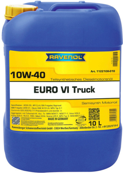 Моторное масло RAVENOL Euro VI Truck 10W-40