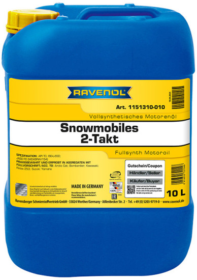 Масло для 2T снегоходов RAVENOL Snowmobiles Fullsynth 2-Takt
