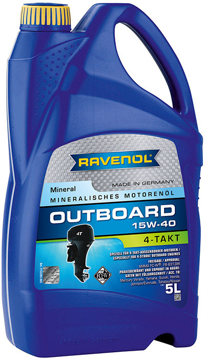 Моторное масло для 4-T лодочных моторов RAVENOL Outboardoel 4T 15W-40 | Ravenol