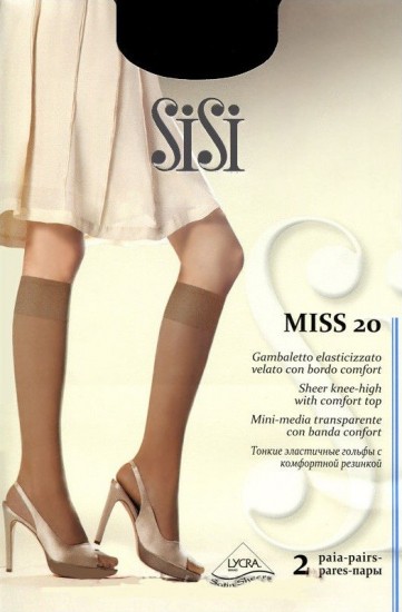 Гольфы «Miss 20» 2 пары (nero, 20 Den)