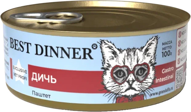 Консервы для кошек «Паштет из дичи» | Exclusive | Best Dinner