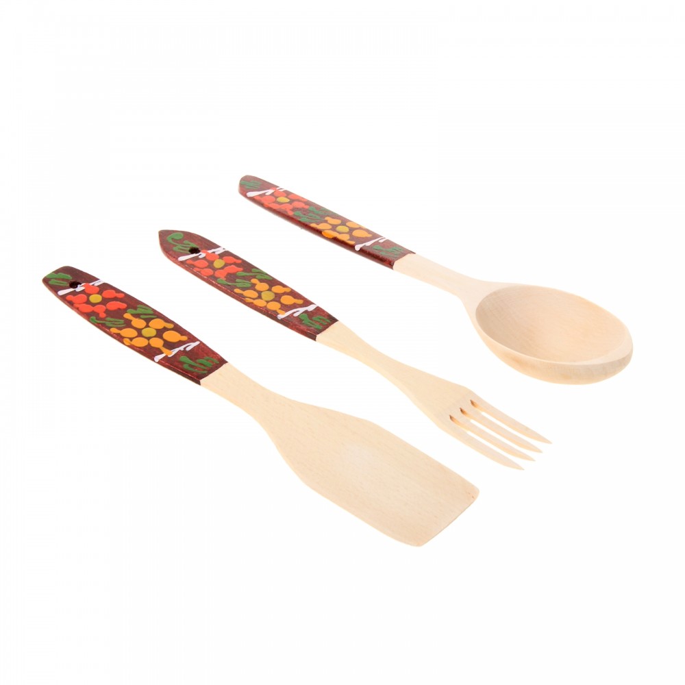 Кухонный набор расписной, белый из 3 предметов