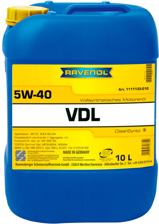 Моторное масло RAVENOL VDL 5W-40 | Ravenol