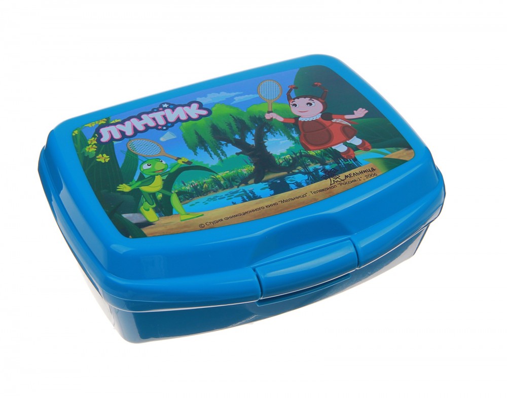 Контейнер пищевой детский «Лунтик и его друзья», синий | Лунтик