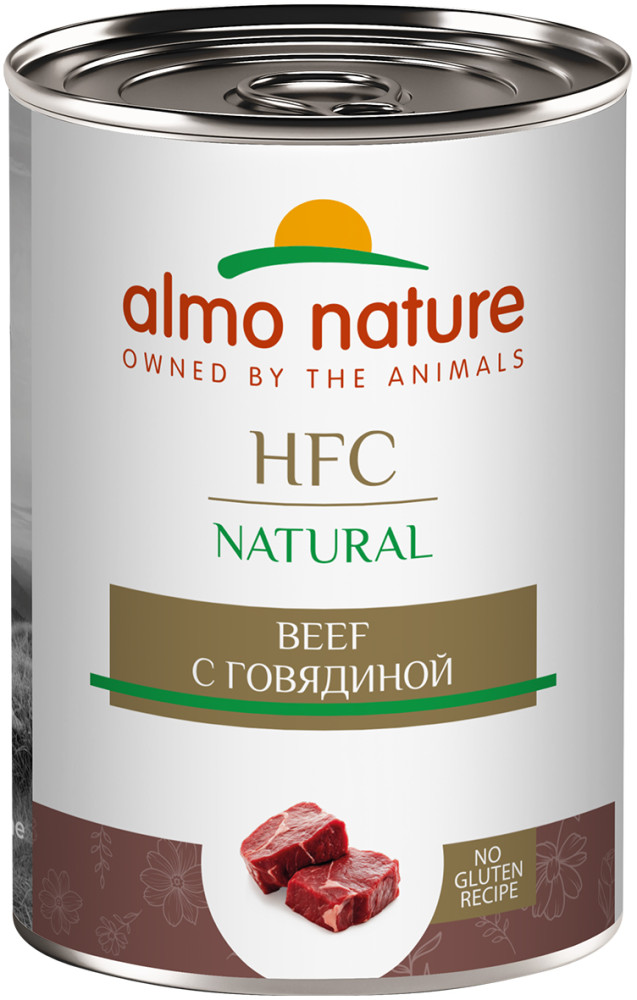 Корм консервированный полнорационный для собак с говядиной «Beef» | HFC Natural | Almo Nature