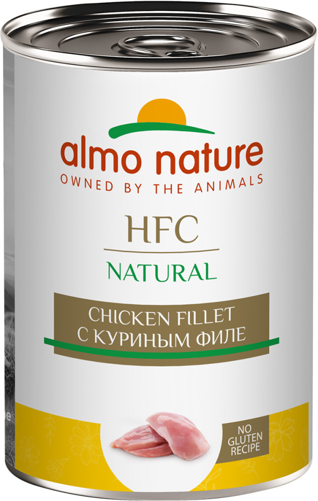 Корм консервированный полнорационный для собак с куриным филе «Chicken Fillet» | HFC Natural | Almo Nature