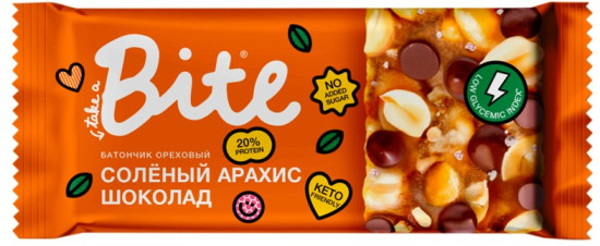 Батончик Bite «Козинаки», ореховый, «Соленый арахис-шоколад» 30 гр.