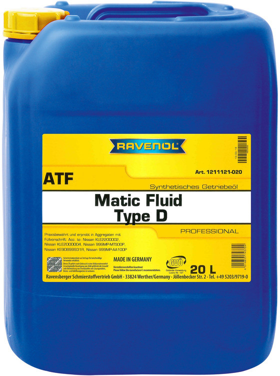 Масло АКПП RAVENOL ATF Matic Fluid Type D | Ravenol
