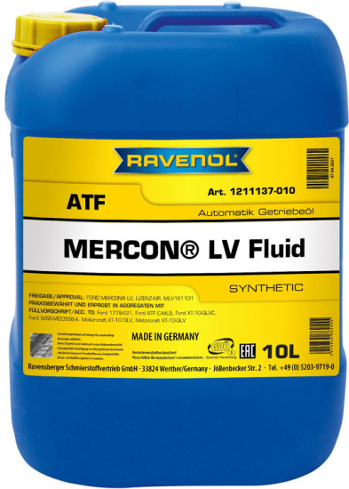 Трансмиссионное масло RAVENOL Mercon LV