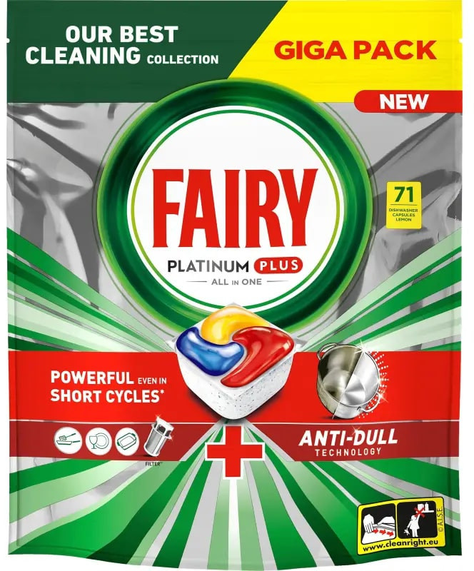 Капсулы для посудомоечной машины «Platinum Plus All in One» | Platinum plus | Fairy