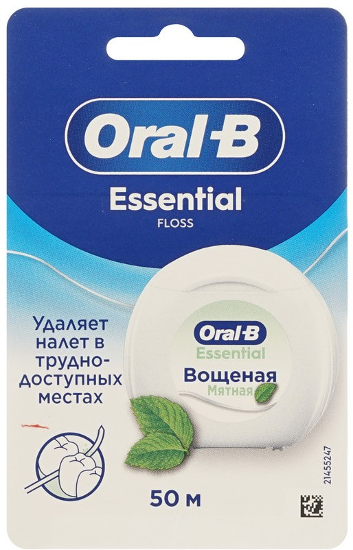 Нить зубная вощеная мятная «Essential Floss mint» | Oral-B