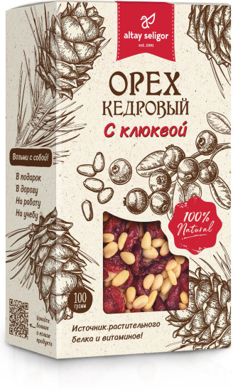 Орех кедровый с клюквой