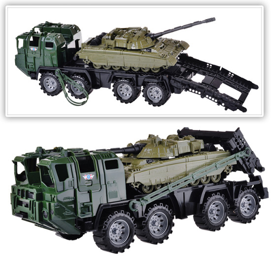 Игрушечная машина Военный тягач «Щит» с танком