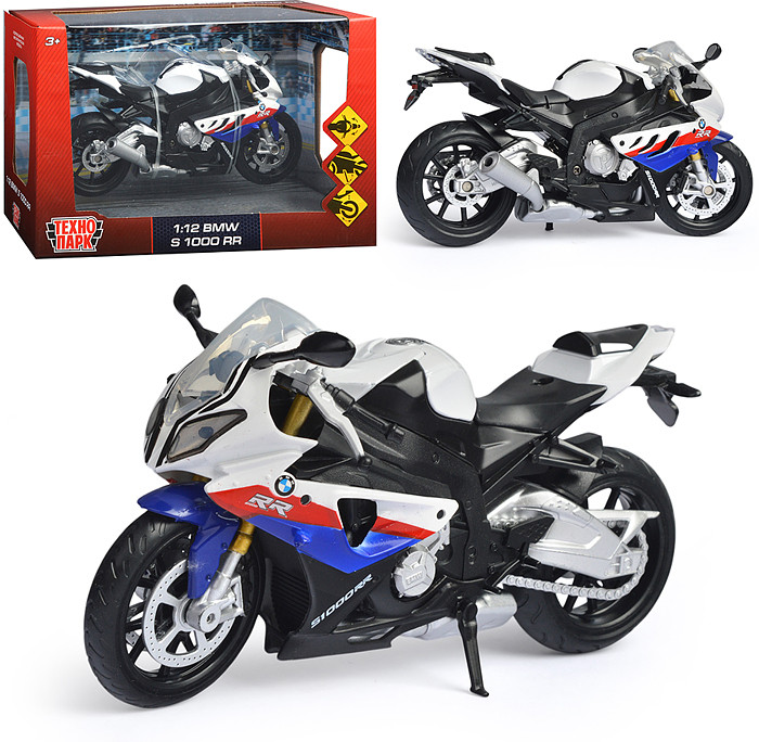 Игрушечная машина Модель BMW s1000rr Мотоцикл вращающийся руль подвеска | Технопарк