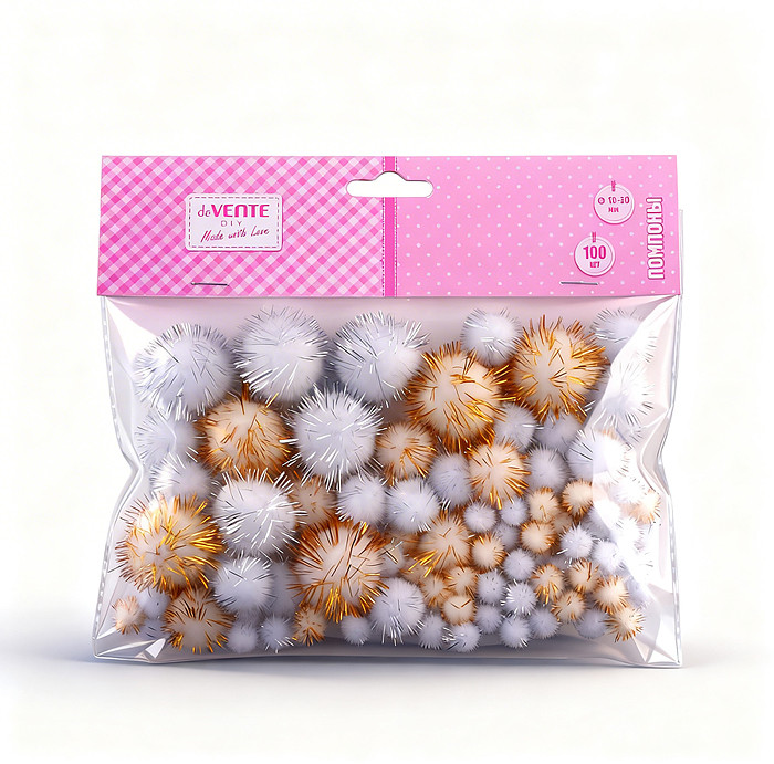 Помпоны для творчества «DIY Glitter Pompoms» | deVENTE