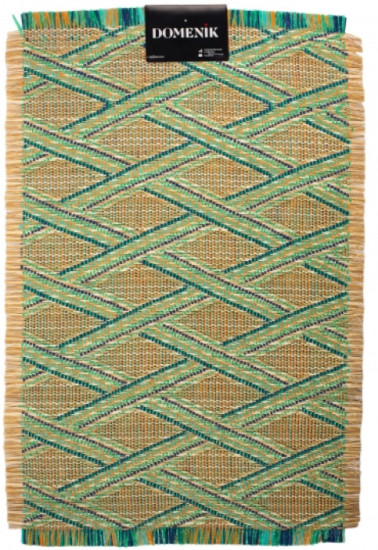 Сервировочная салфетка плетеная ETHNOSTYLE, зеленая 45х30 см