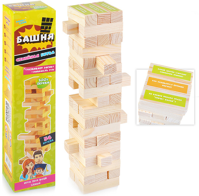 Настольная игра Дженга «Семейная Битва» | Гелий