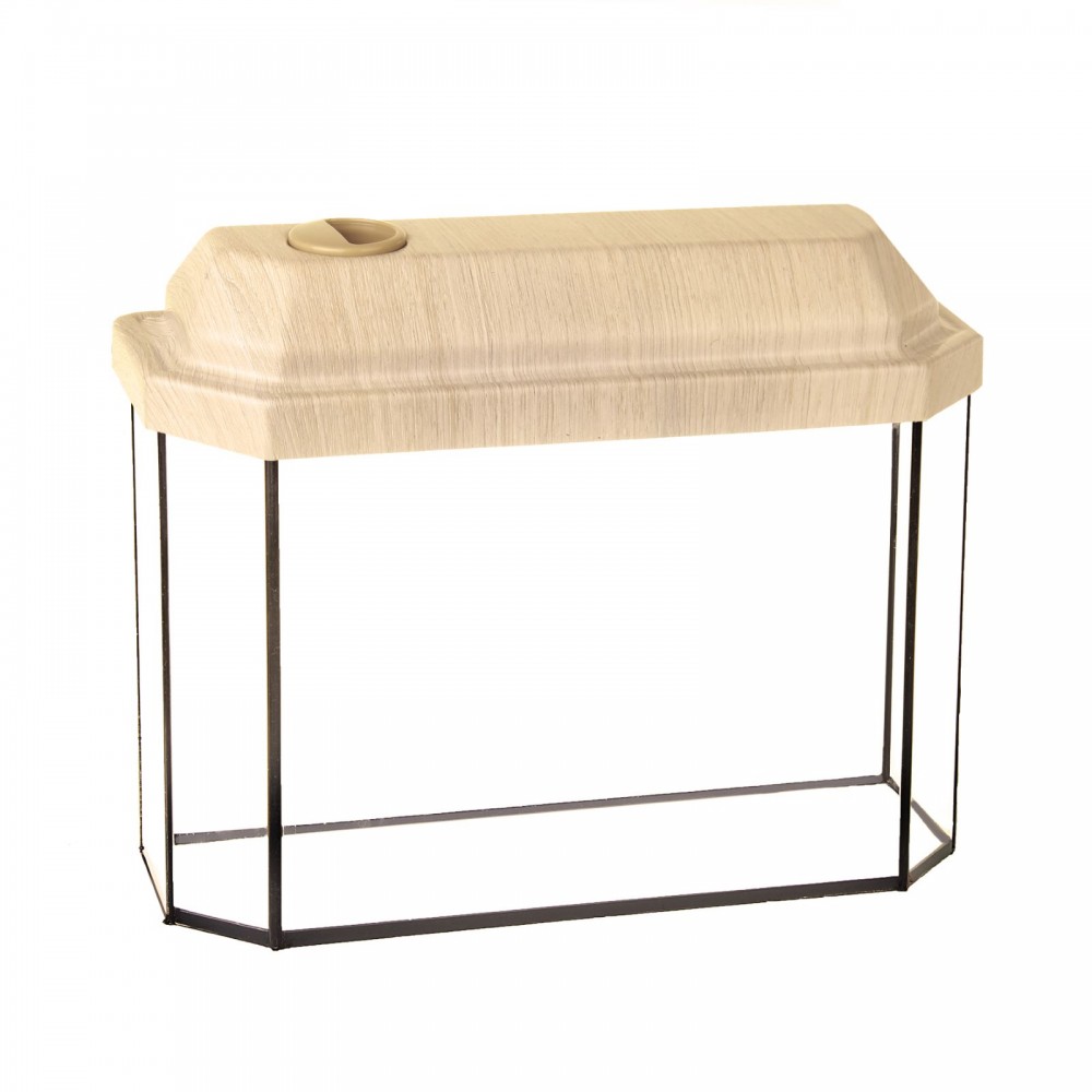 Аквариум с крышкой панорамный, беленый дуб