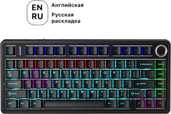 Проводная игровая клавиатура F75 Wired Version черная