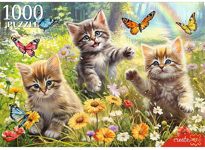 Пазл «Котята и бабочки» | Рыжий Кот'