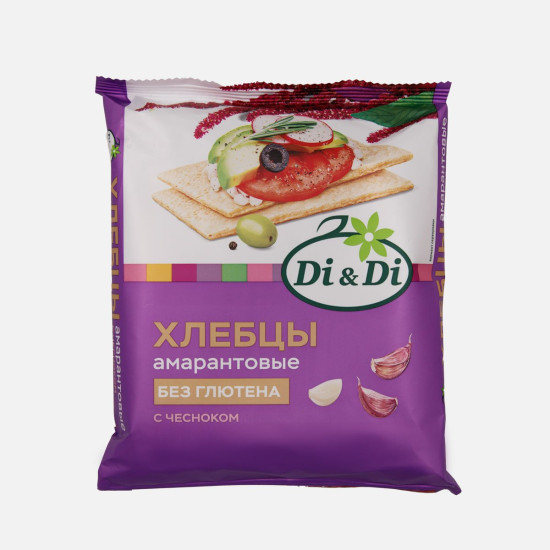 Хлебцы амарантовые кукурузно-рисовые с чесноком, 100 г Di&Di