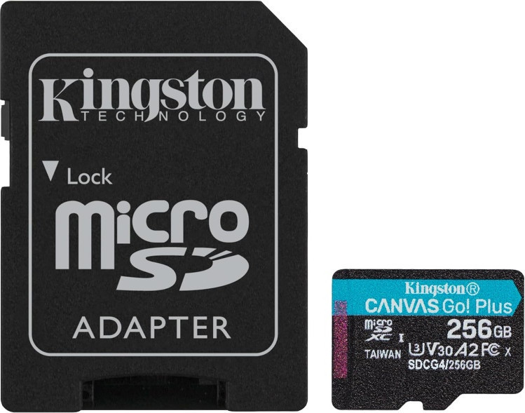 Карта памяти MicroSD Canvas Go Плюс Gen4, 256 ГБ, SDCG4/256 ГБ, класс 10, Uhs-I, R200/W160 | Kingston Technology