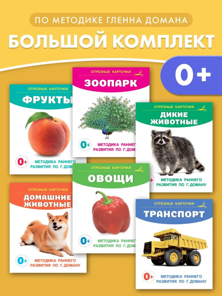 Развивающие карточки Домана для малышей. Комплект из 6 книг | Карточки для малышей: запуск речи