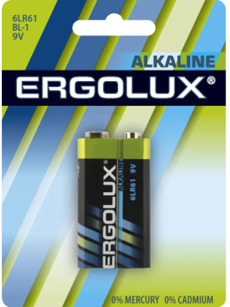 Батарейка алкалиновая 6LR61 | Ergolux