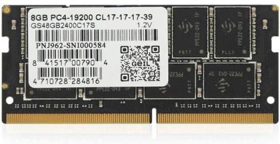 Оперативная память для ноутбука 8 ГБ DDR4 2400 МГц PC4-19200 SO-DIMM 17-17-17-39 GS48GB2400C17SC