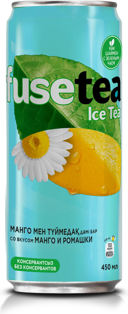 Холодный чай Fuse-tea зеленый ромашка, манго 0.45 л, ж.б. | Coca Cola
