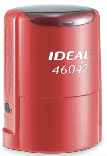 Автоматическая оснастка IDEAL 46042 P2 / Печать круглая d=42 мм, корпус красный, с подушкой и крышкой