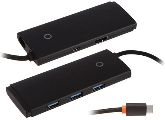Хаб USB 3.0 Baseus Lite Series WKQX040001 Type-C вход, 5 портов (Type-C+3xUSB 3.0+HDMI), Черный