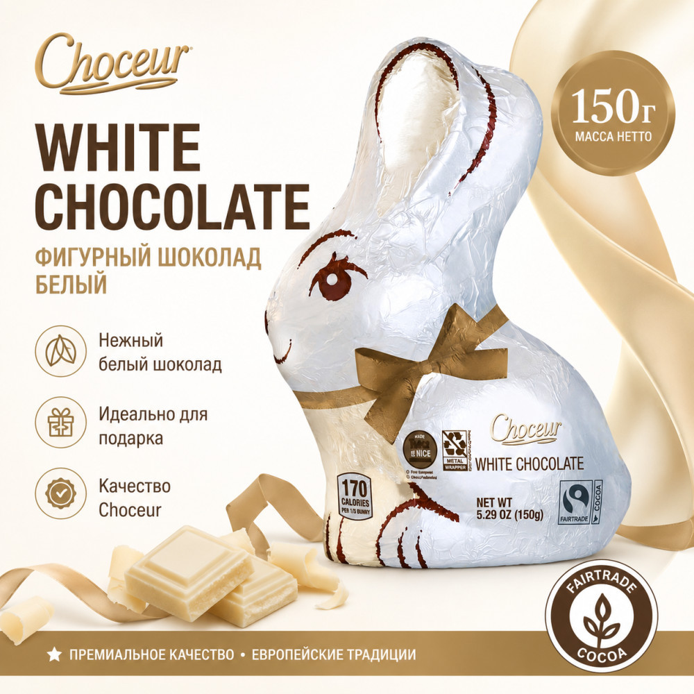 Шоколадные зайчики White Chocolate 150 гр | Choceur