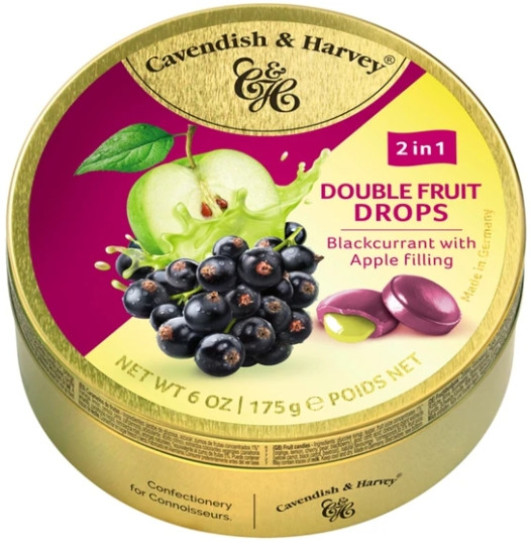Леденцы Blackcurrant with Apple Drops 175 гр | Cavendish & Harvey