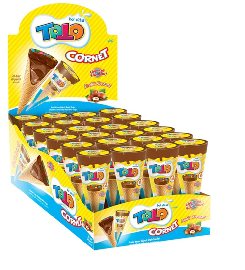 Хрустящий рожок с начинкой Toto Cornet Wafers Peanut 25 гр
