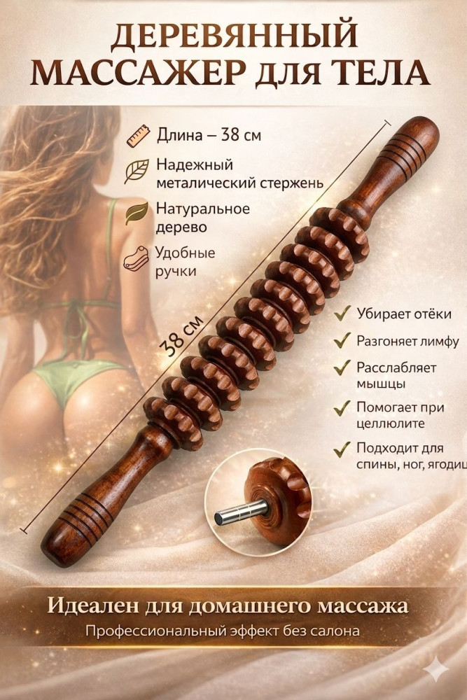 Деревянный массажер для тела