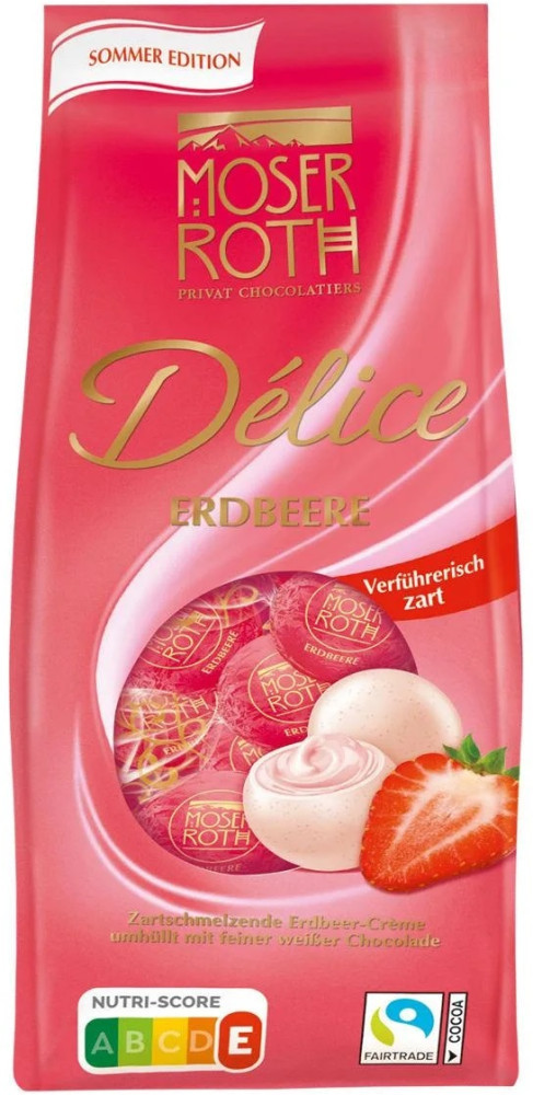 Шоколадные конфеты Delise Strawberry 140 гр | Moser Roth