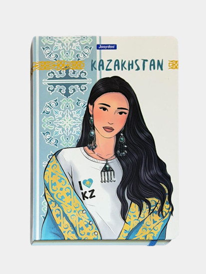 Блокнот в клетку, подарочный, этно-дизайн, формат А5