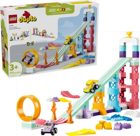 Конструктор LEGO® 10478 Креативные рампы 3 в 1 с машинками