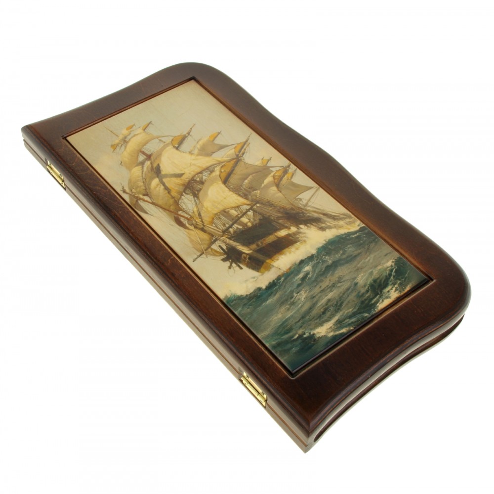 Нарды-шашки резные «Морские» (55х27 см)