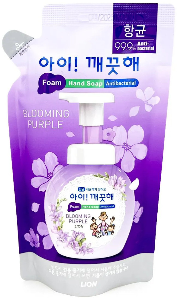 Мыло жидкое для рук детское «Aikekute Foam Blooming Purple» | Lion Corporation