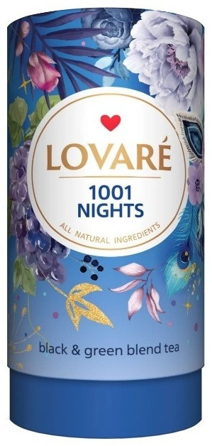 Чай 1001 Night черный, зеленый листовой 80 г | Lovare