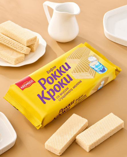 Вафли со вкусом сгущенного молока «Рокки Кроки»