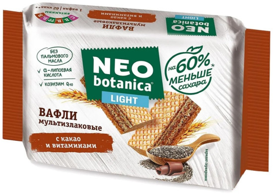 вафли мультизлаковые с какао и витаминами 145 г