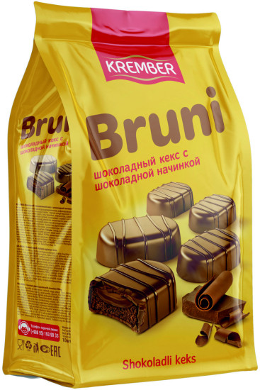 Кекс шоколадный глазированный с шоколадной начинкой «Bruni»