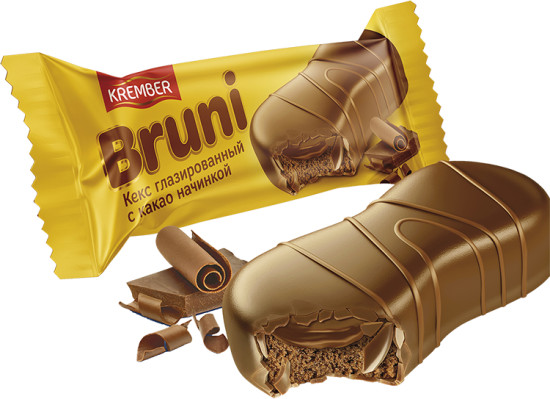 Кекс глазированный с какао начинкой «Bruni»