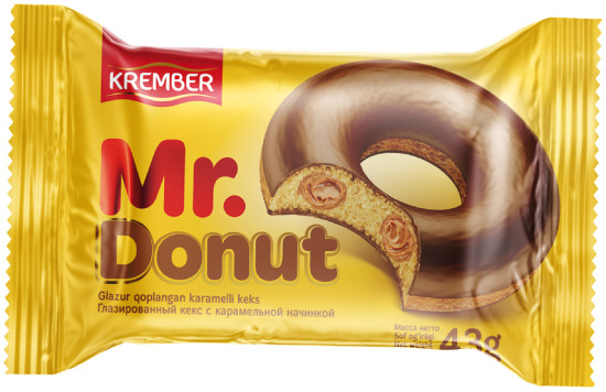 Глазированный кекс с карамельной начинкой «Mr.Donut»