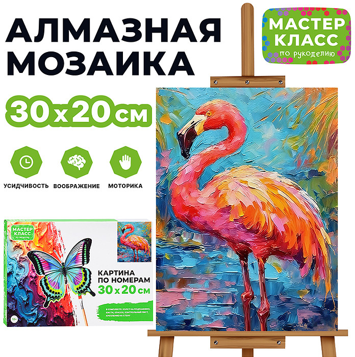 Картина по номерам «Розовый фламинго» | Мастер класс